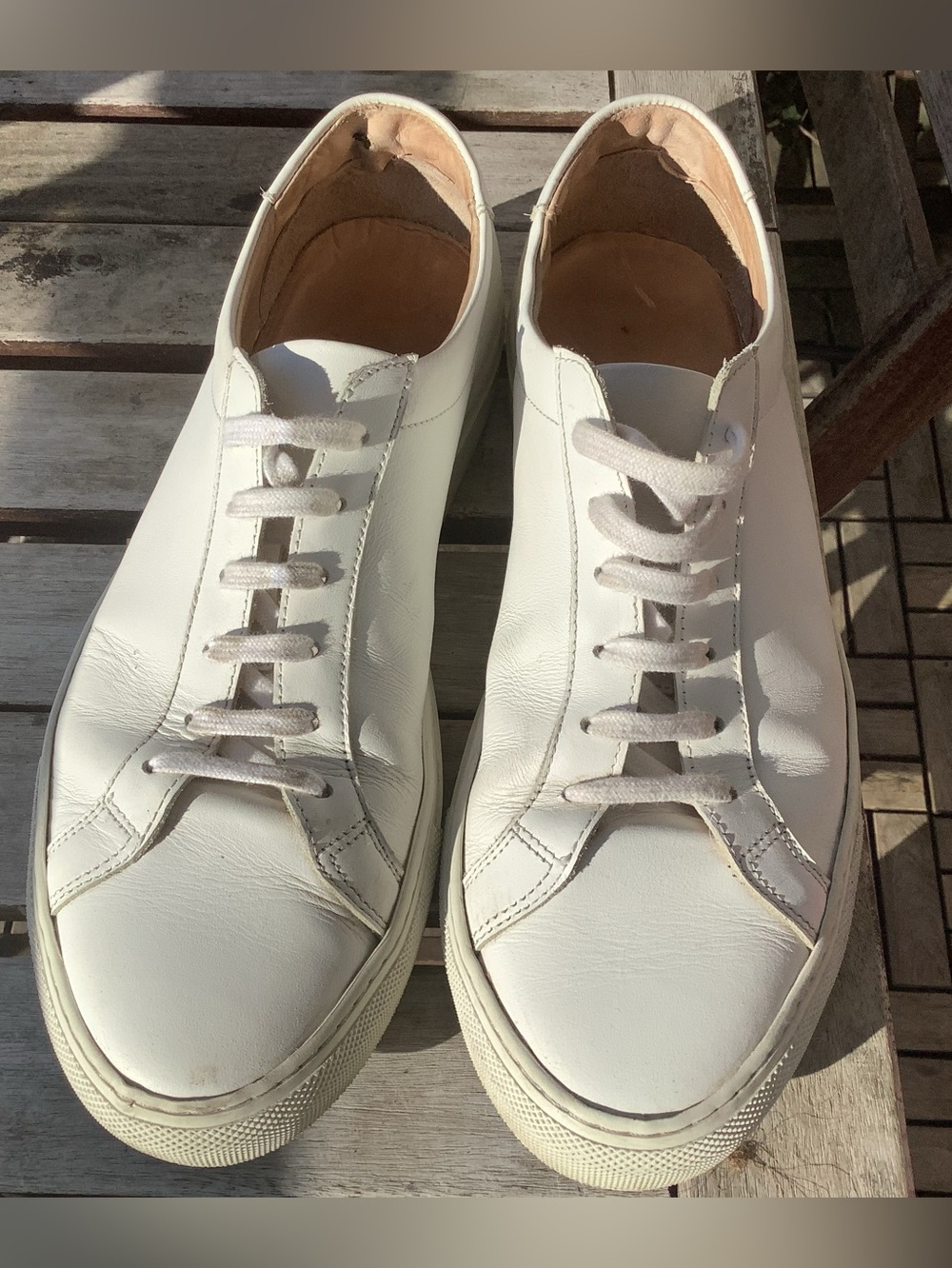 SuitSupply Trainer White Leather Casual Lace Up Sneaker - Men's Sz 10 (EU43) - Picture 3 of 8